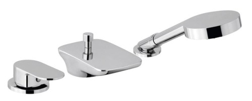 GLAM bateria na brzeg wanny, trzyelementowa, chrom
