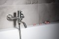 MINIMAL bateria wannowa ścienna, stal nierdzewna