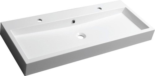 ORINOKO umywalka kompozytowa 100x42cm, 2 otwory na baterie,biała