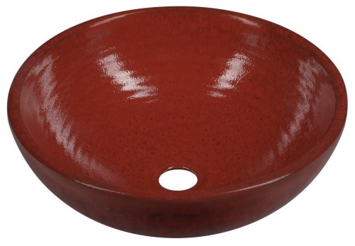 ATTILA umywalka ceramiczna, średnica 42,5cm, pomidorowa