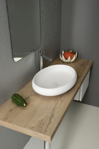 THIN umywalka nablatowa 600x400x112mm, biały mat