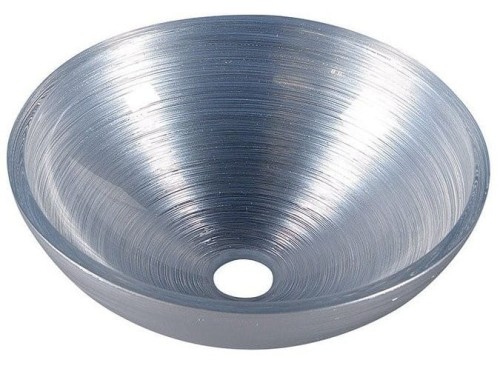 MURANO SILVER umywalka szklana okrągła 40x14cm, srebrna