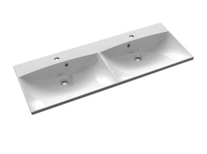 Sapho MARIA umywalka meblowa/ścienna podwójna kompozytowa 120x46cm biała - MA120