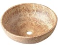 PRIORI umywalka ceramiczna, średnica 41cm, brązowa z wzorem