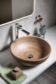PRIORI umywalka ceramiczna, średnica 41cm, brązowa z wzorem