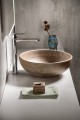 PRIORI umywalka ceramiczna, średnica 41cm, brązowa z wzorem