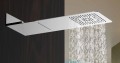 SLIM deszczownia ścienna z kaskadą 220x500x2,4mm, stal nierdzewna polerowana