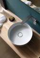 STORM CIRCLE umywalka ceramiczna, średnica 40,5 cm z korkiem ceramicznym