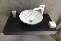 MURANO LINEA umywalka szklana okrągła 40x14cm, czarna/biała
