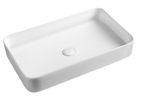 BLADE umywalka ceramiczna nablatowa 65x11x40 cm, bez przelewu