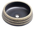 PRIORI umywalka ceramiczna, średnica 41cm, 15cm, czarny/kamień