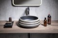 PRIORI umywalka ceramiczna, średnica 41cm, 15cm, czarny/kamień