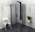 ZOOM LINE BLACK kabina prysznicowa półokrągła 900x900mm, szkło czyste, prawa