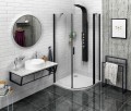 ZOOM LINE BLACK kabina prysznicowa półokrągła 900x900mm, szkło czyste, prawa