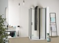 ZOOM LINE BLACK drzwi prysznicowe 1300mm, szkło czyste