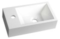 AMAROK umywalka kompozytowa 40x11x22cm, biała, bateria z lewej strony