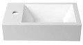 AMAROK umywalka kompozytowa 40x11x22cm, biała, bateria z lewej strony