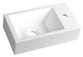 AMAROK umywalka kompozytowa 40x11x22cm, biała, bateria z prawej strony