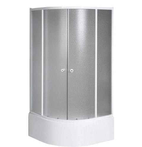 ARLEN kabina prysznicowa półokrągła niska 900x900x1500 mm, szkło BRICK
