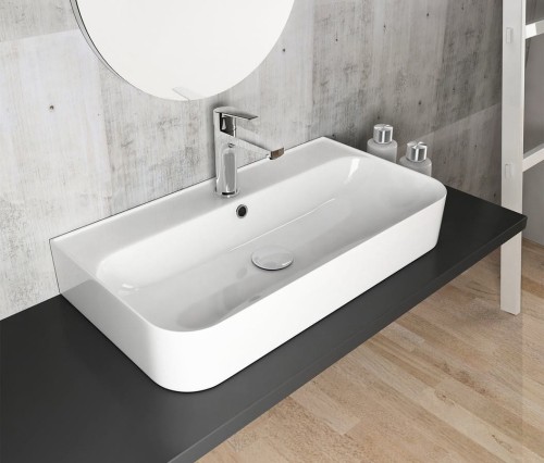 SISTEMA U umywalka ceramiczna 70x38 cm, biała