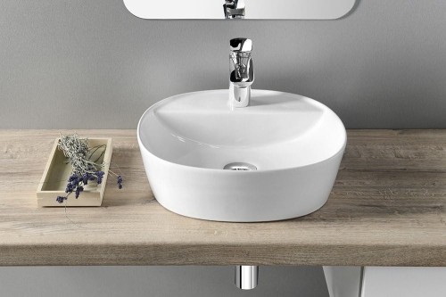 LUGANO umywalka ceramiczna nablatowa 40x12 cm