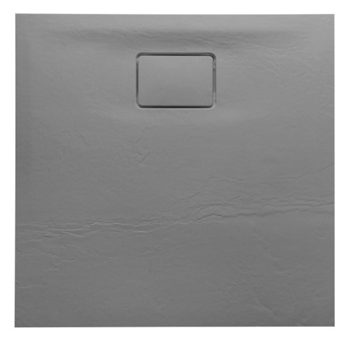 ACORA brodzik kompozytowy, kwadrat 80x80x3,5cm, szary, dekor kamień