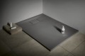 ACORA brodzik kompozytowy, prostokąt 120x90x3,5cm, szary, dekor kamień