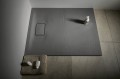 ACORA brodzik kompozytowy, prostokąt 120x90x3,5cm, szary, dekor kamień