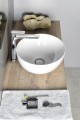 ETELA umywalka ceramiczna średnica 40 cm x 20 cm, z korkiem ceramicznym