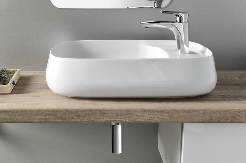 AVENTIN umywalka ceramiczna 60x40 cm, z korkiem ceramicznym