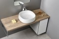 JUMPER umywalka ceramiczna nablatowa 42x15x42 cm, bez przelewu