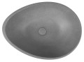 PUNC umywalka betonowa, z korkiem, 53x39 cm, czarny granit