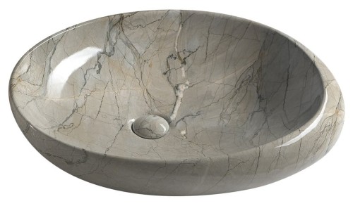DALMA umywalka ceramiczna 68x16,5x44 cm, grigio