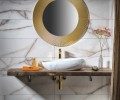 DALMA umywalka ceramiczna 68x16,5x44 cm, carrara
