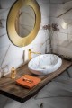DALMA umywalka ceramiczna 68x16,5x44 cm, carrara