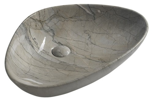DALMA umywalka ceramiczna 58,5x14x39 cm, grigio