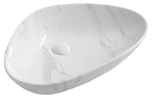 DALMA umywalka ceramiczna 58,5x14x39 cm, carrara