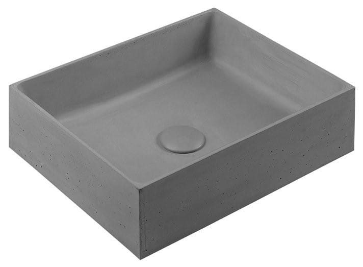 Toneb FORMIGO umywalka nablatowa betonowa szara 47,5x14x36,5 cm - FG019 