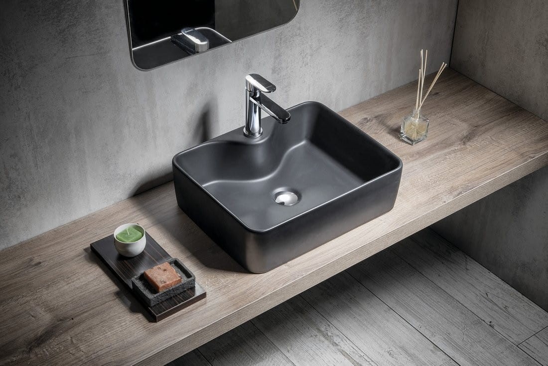Sapho BALENA umywalka nablatowa prostokątna czarny mat - BH7013B 