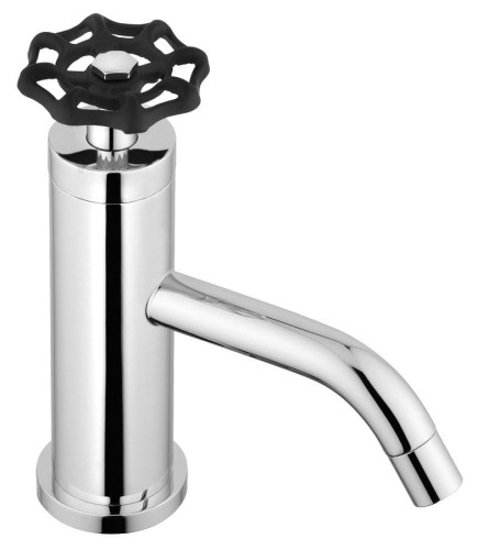 INDUSTRY bateria umywalkowa bez odpływu, wysokość 162 mm, chrom/czarny