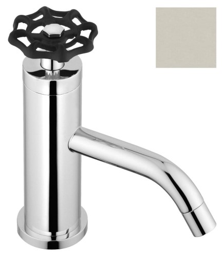 INDUSTRY bateria umywalkowa bez odpływu, wysokość 162 mm, nikiel/czarny