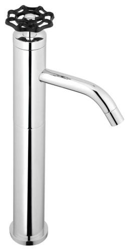 INDUSTRY bateria umywalkowa bez odpływu wysoka, wysokość 332 mm, chrom/czarny