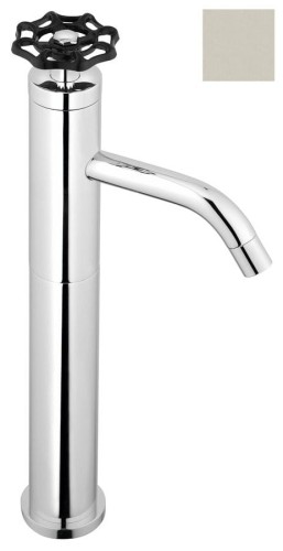INDUSTRY bateria umywalkowa bez odpływu wysoka, wysokość 332 mm, nikiel/czarny