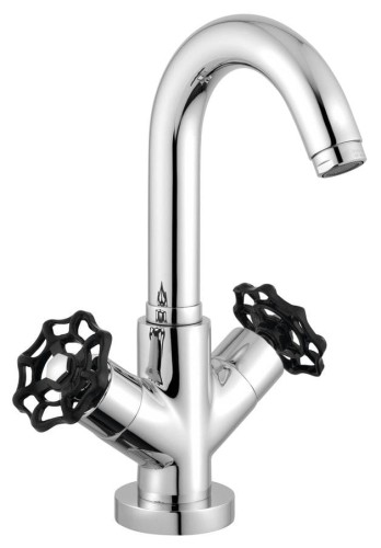 INDUSTRY bateria umywalkowa bez odpływu, chrom/czarny