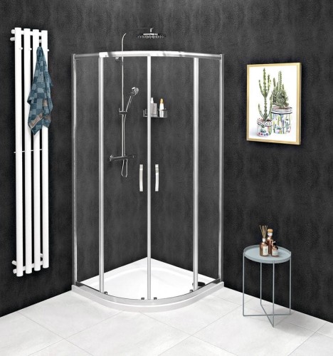 SIGMA SIMPLY kabina prysznicowa półokrągła 1000x800mm, R550, szkło czyste