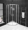 SIGMA SIMPLY kabina prysznicowa półokrągła 800x800mm, R550, szkło Brick