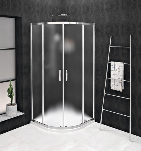 SIGMA SIMPLY kabina prysznicowa półokrągła 800x800mm, R550, szkło Brick