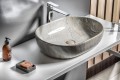 DALMA umywalka ceramiczna 59x14x42 cm, grigio