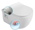 BRILLA WC wiszące z funkcją bidetu, Rimless, 36,5x53 cm, biały