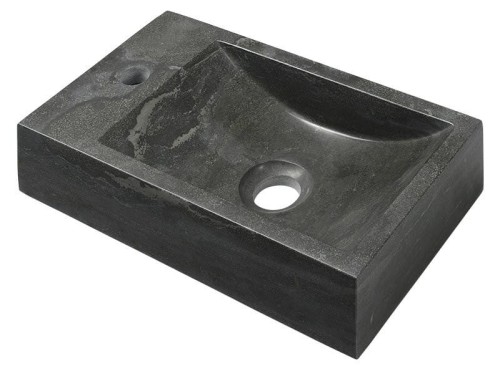 BLOK umywalka kamienna 40x10x22 cm, otwór po lewej stronie, antracyt